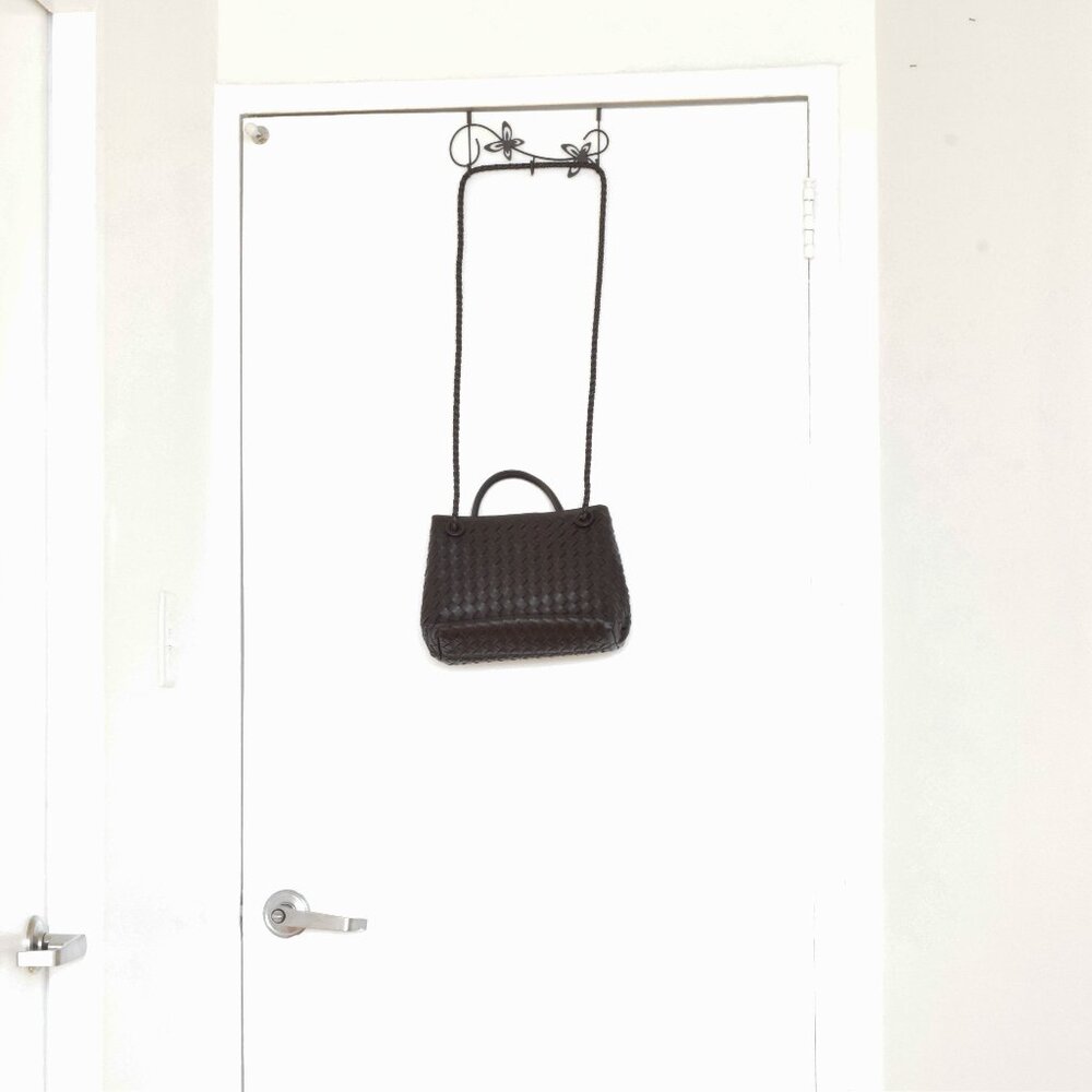 Woven Sheepskin Leather Bow Shoulder / Crossbody Bag - Picture 3 of 6